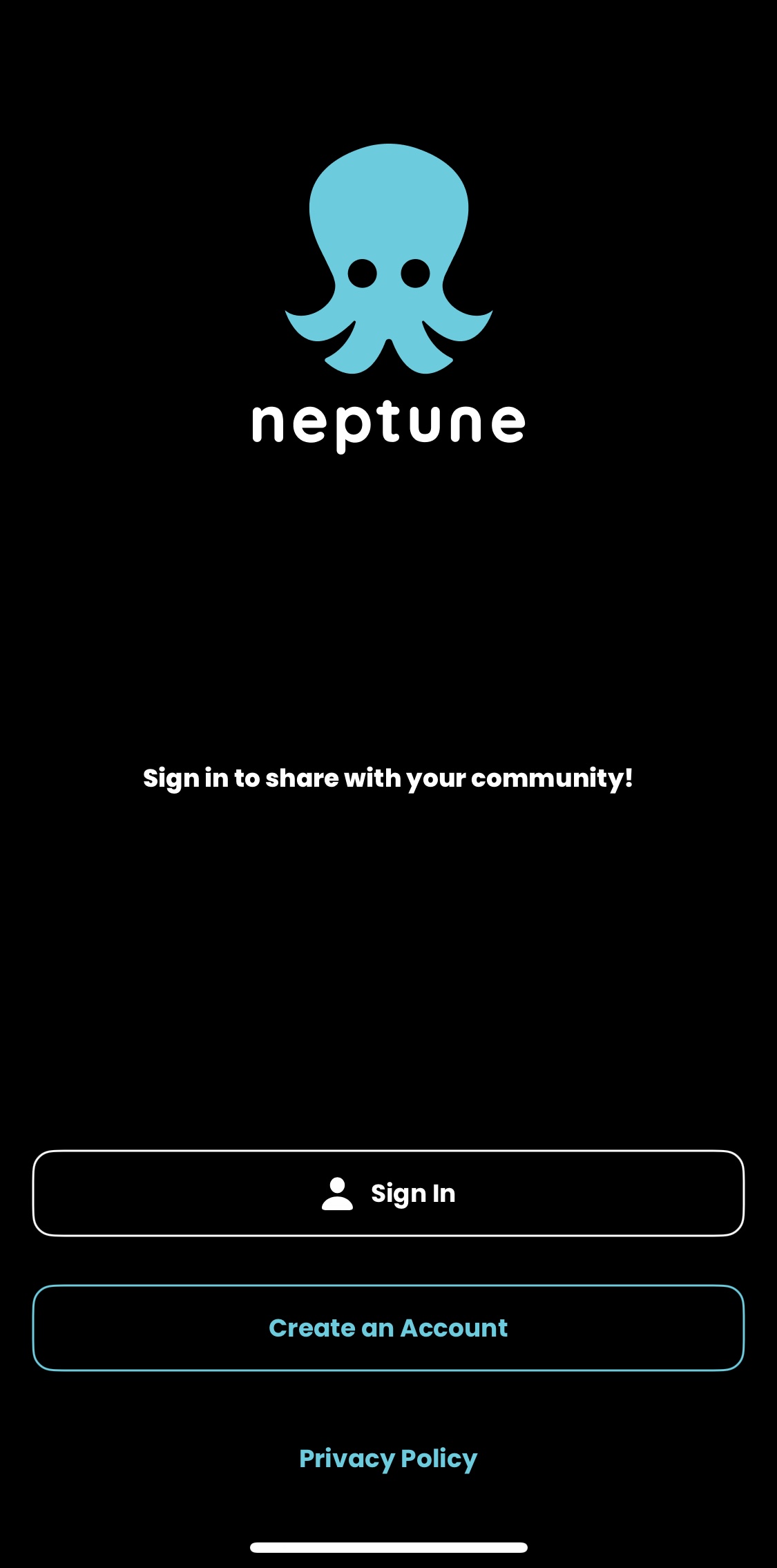Login screen